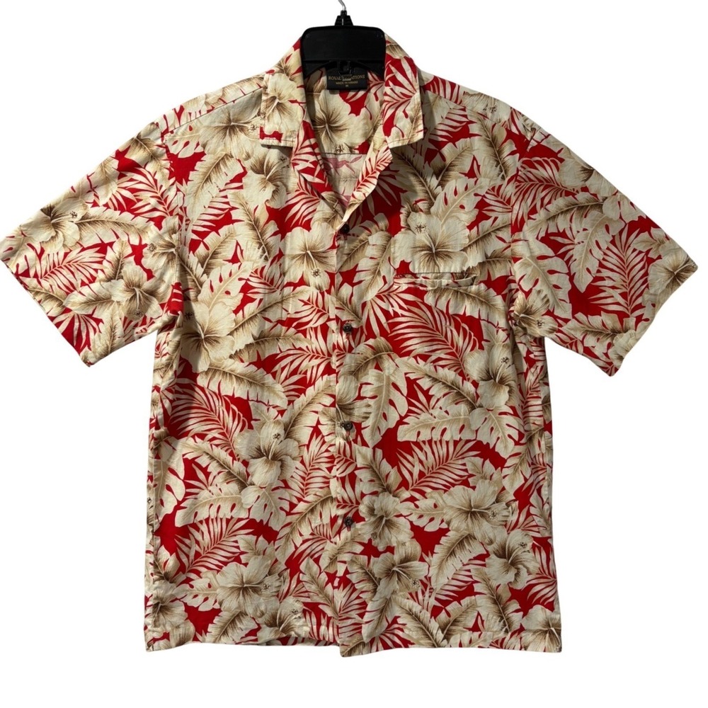 Royal Creations Hawaiian Shirt Mens M Red Made in Hawaii Tropical